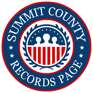 A round red, white, and blue logo with the words Summit County Records Page for the State of Colorado.